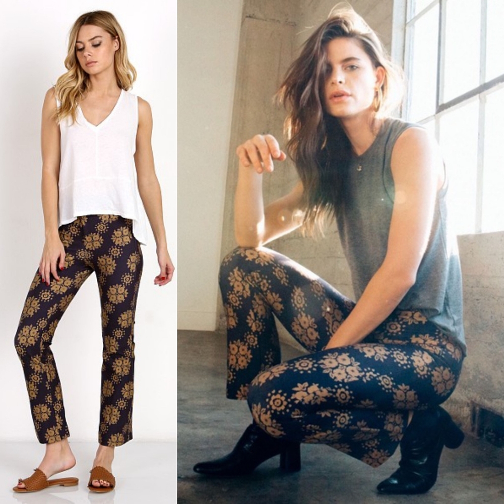 Novella Royale Abby Pant Trousers Midnight Moonrise S Navy Daisy Cropped Purple